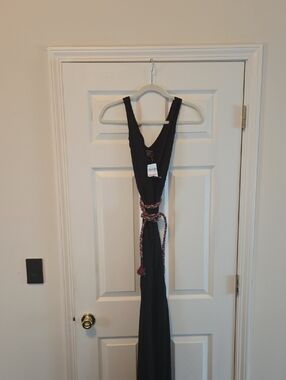 Sweetees Black Maxi Dress with Braided Accent